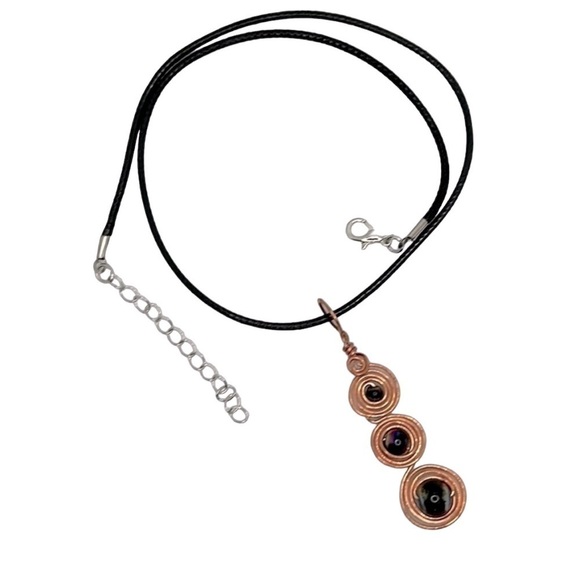 Necklace Handmade Wrapped Copper Pendant - Picture 2 of 3